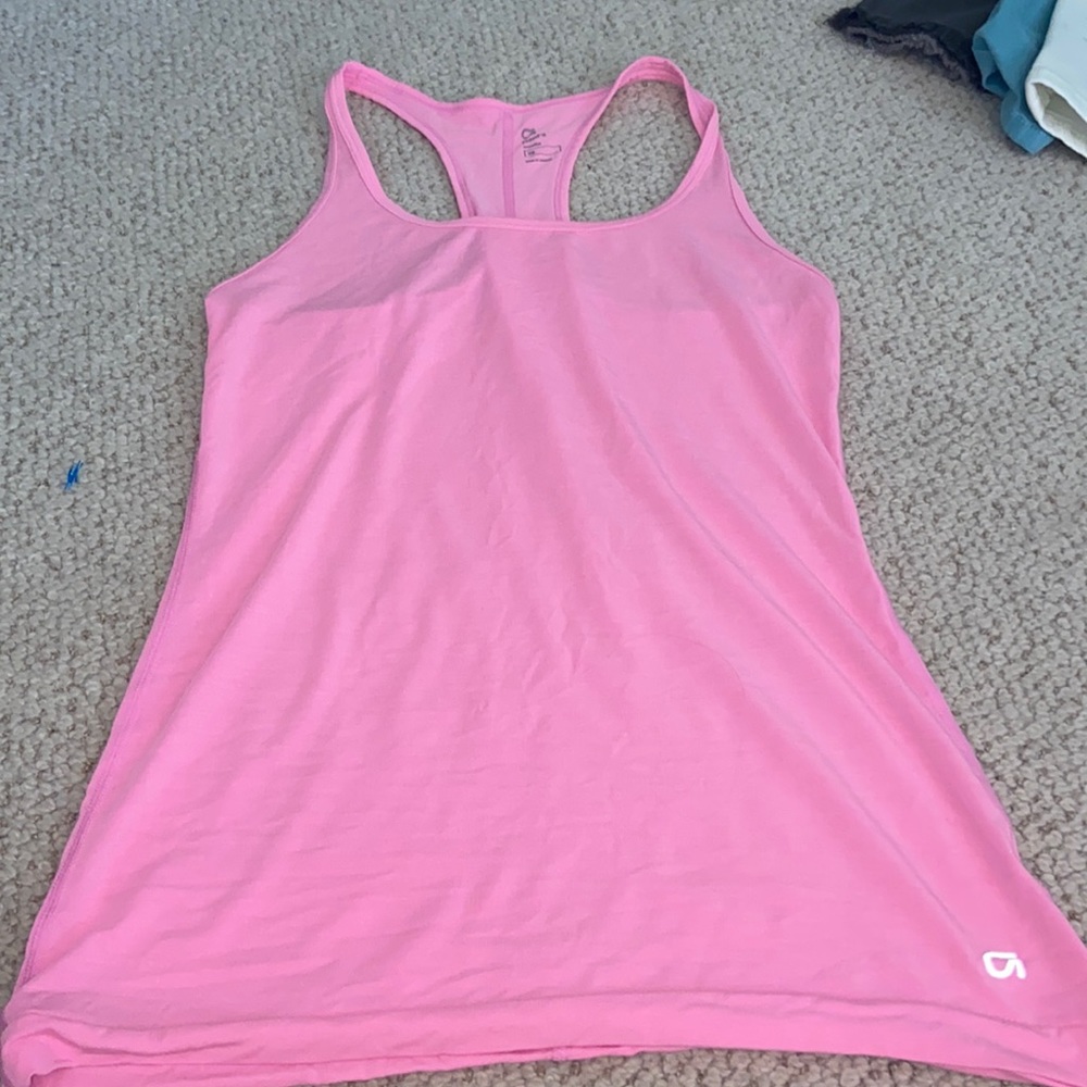 Bright pink gap fit razorback tank